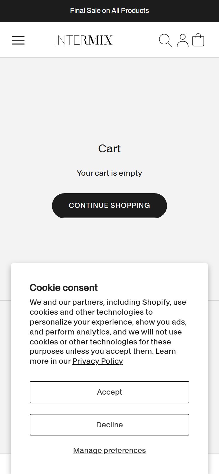 INTERMIX â€” Cart