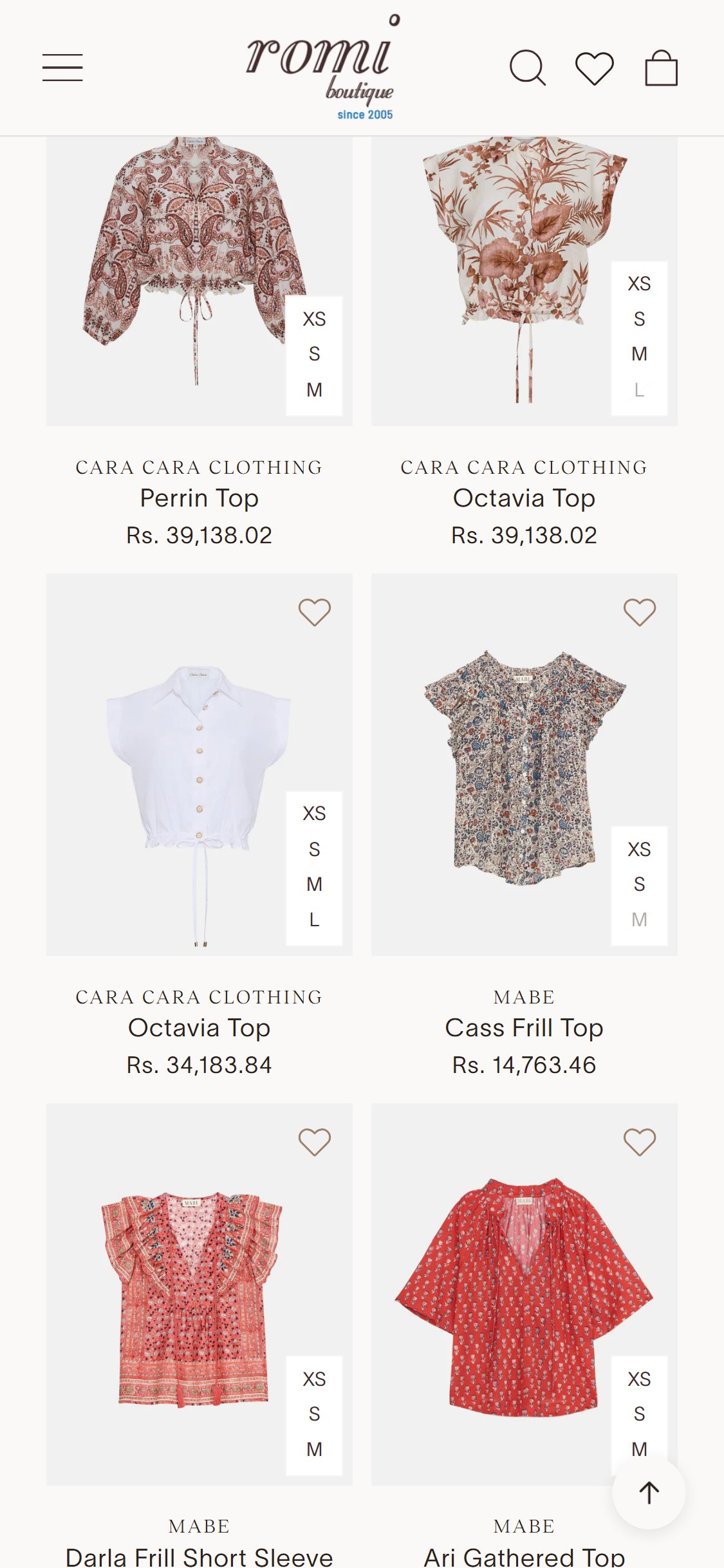 Romi Boutique â€” Collection Filters